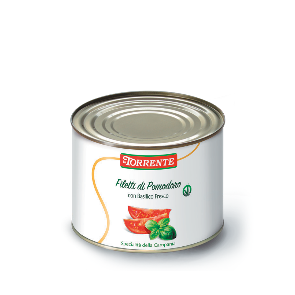 Filetti di pomodori con basilico fresco catering