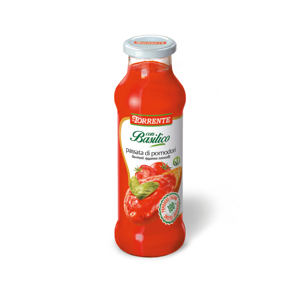 Passata di pomodori "con basilico"