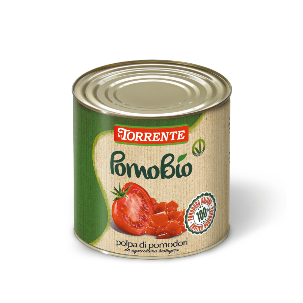 Polpa di pomodori a cubetti da agricoltura biologica catering