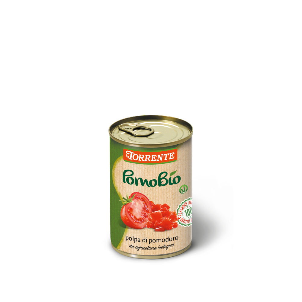 Polpa di pomodori a cubetti da agricoltura biologica