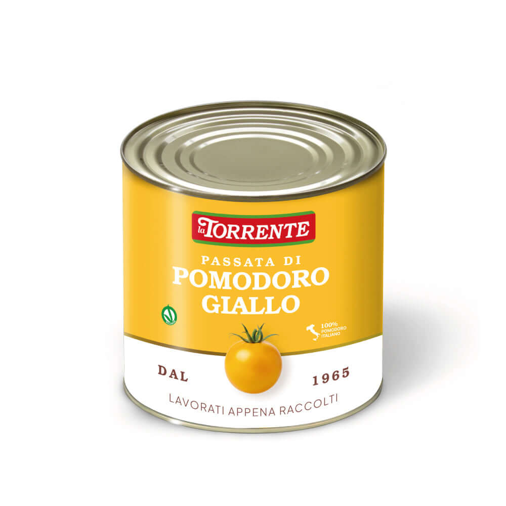 Passata di pomodoro giallo in latta catering